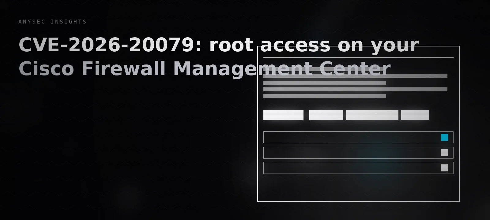 CVE-2026-20079: root access on your Cisco Firewall Management Center