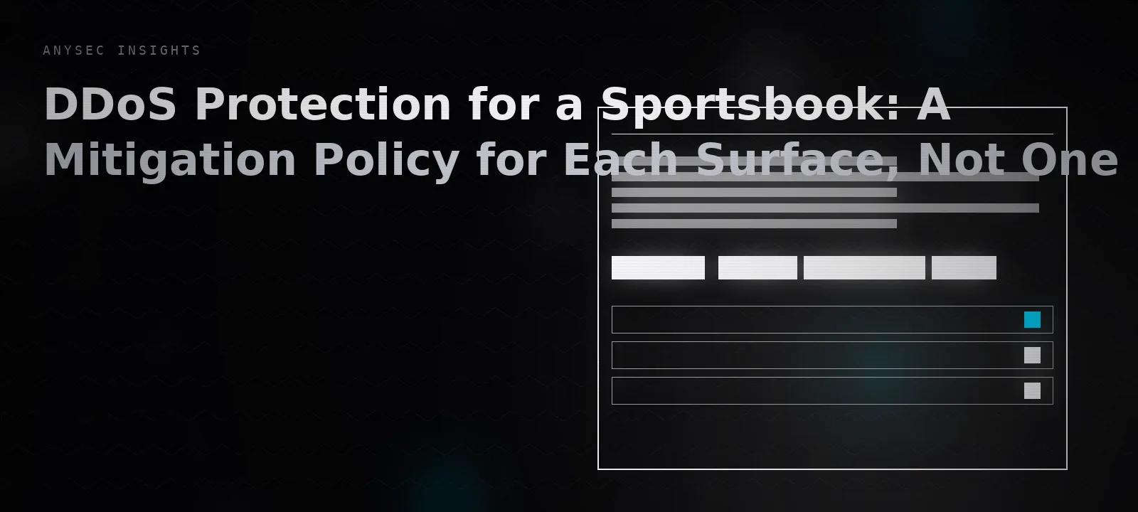 DDoS Protection for a Sportsbook: A Mitigation Policy for Each Surface, Not One Rule for the Whole Site