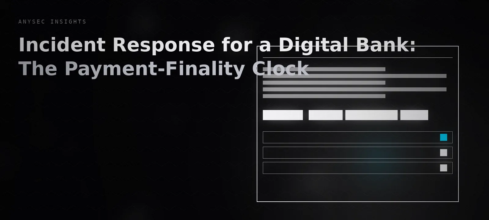 Incident Response for a Digital Bank: The Payment-Finality Clock