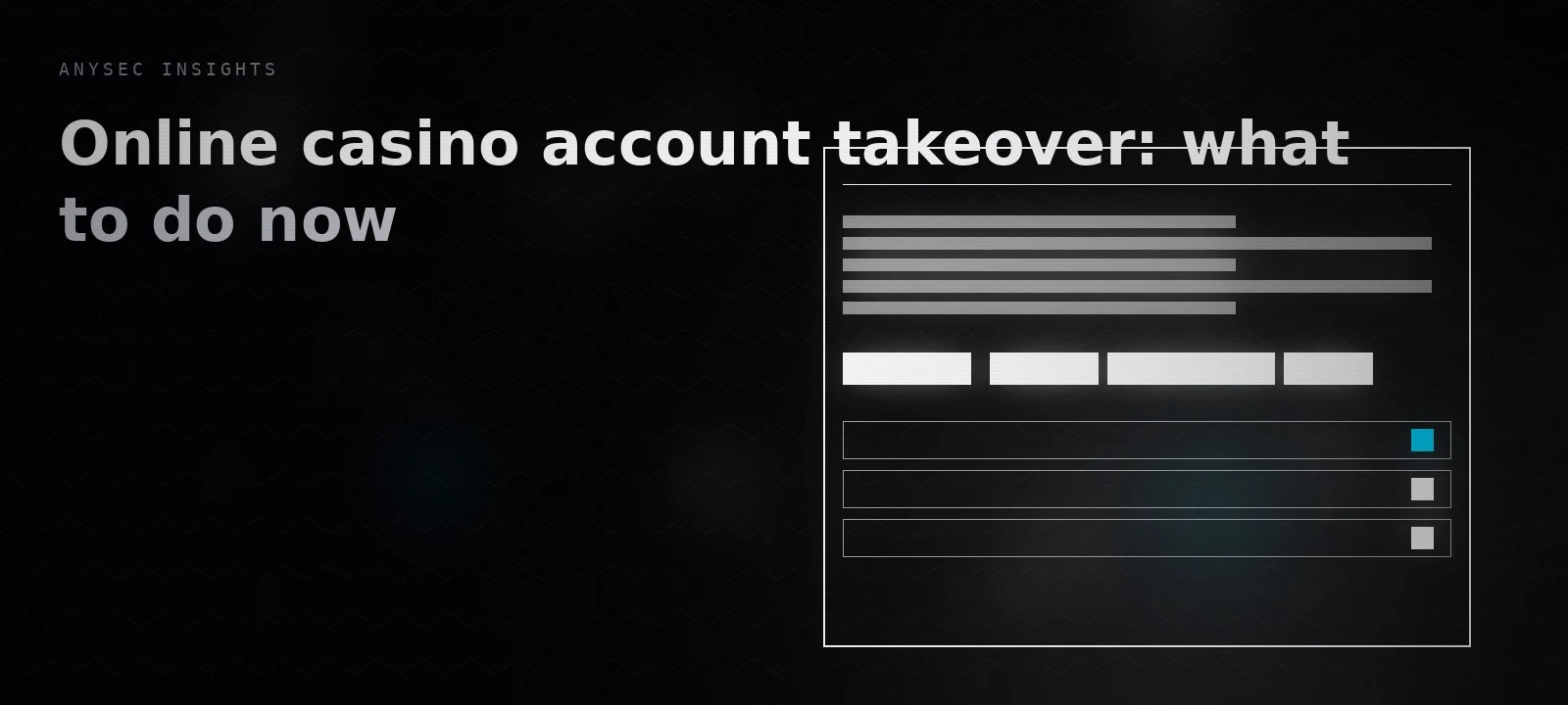 Online casino account takeover: what to do now