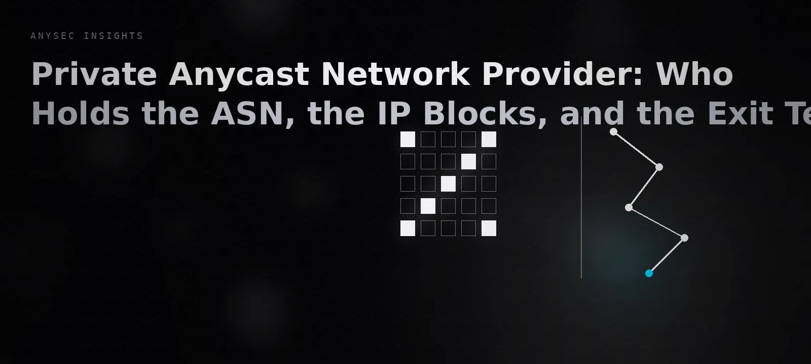 Private Anycast Network Provider: Who Holds the ASN, the IP Blocks, and the Exit Terms